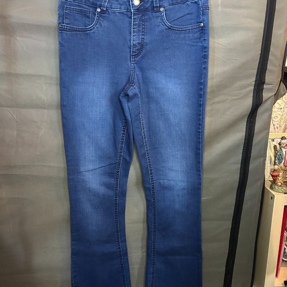 Jeaniologie Dark Blue Flare Bottom Jeans - Size 29 - Picture 2 of 6